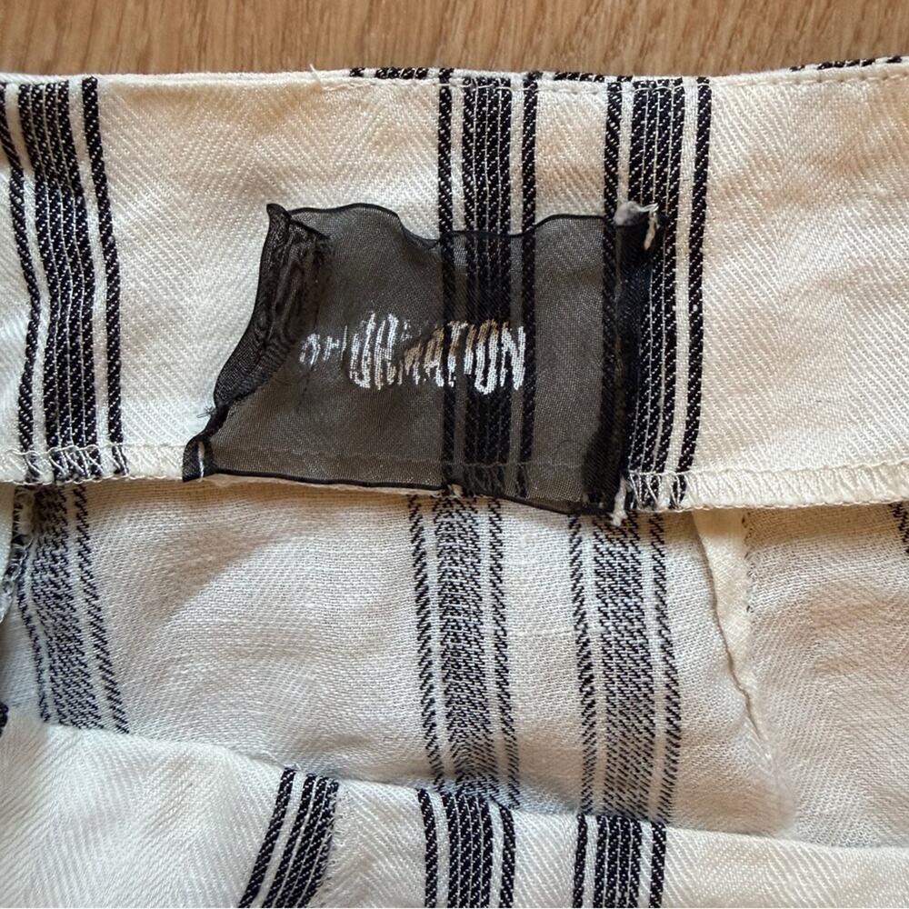 Reformation white and Black Striped cropped linen Pants size 0 - Picture 7 of 12